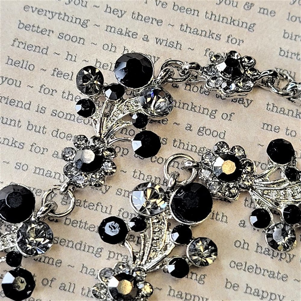 Black Silver Rhinestone Necklace